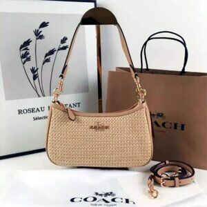 Coach Teri Shoulder Bag Straw Bag